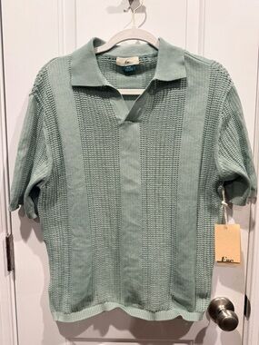 Esc. Escape Green Knit Polo Shirt for Men